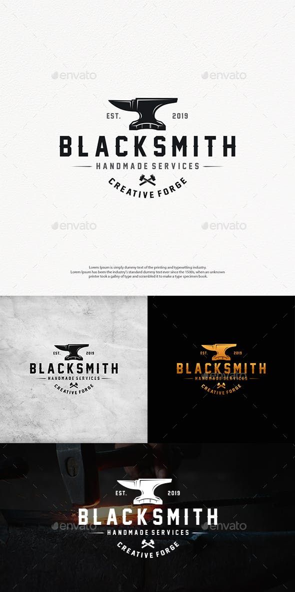 590x1181 Traditional Forge Logo Template Vector Illustrator