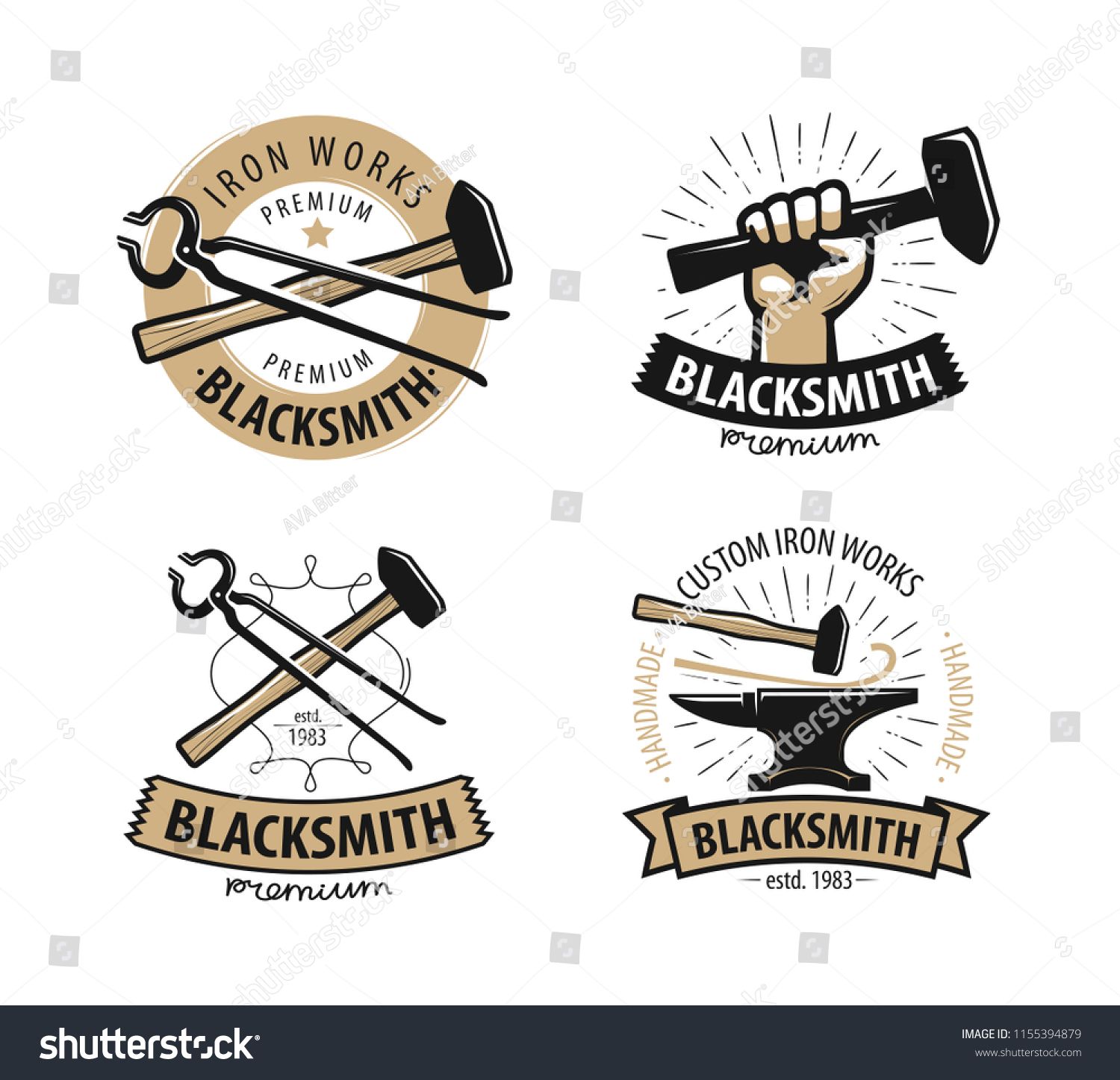 1500x1447 Blacksmith, Forge Logo Or Label Workshop, Iron Work Symbol