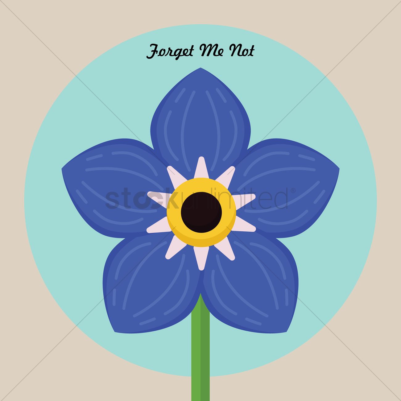 Forget Me Not Flower Vector Image 1300x1300 Forget Me Not Flower Vector Image