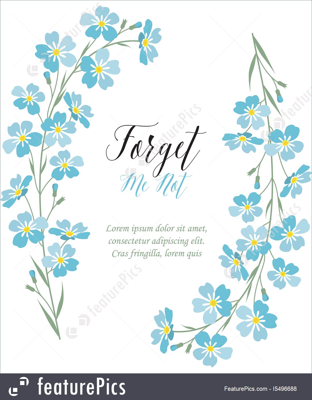 Vector Blue Forget Me Not Flowers Stock Illustration 1084x1392 Vector Blue Forget Me Not Flowers Stock Illustration