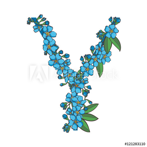500x500 Forget Me Not Vector Alphabet