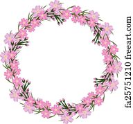 192x179 Free Art Print Of Wreath Of Forget Me Not Vector Template Frame