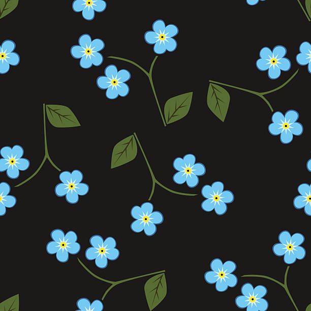 612x612 Seamless Pattern Forget Me Not Vector Art Illustration Forget Me