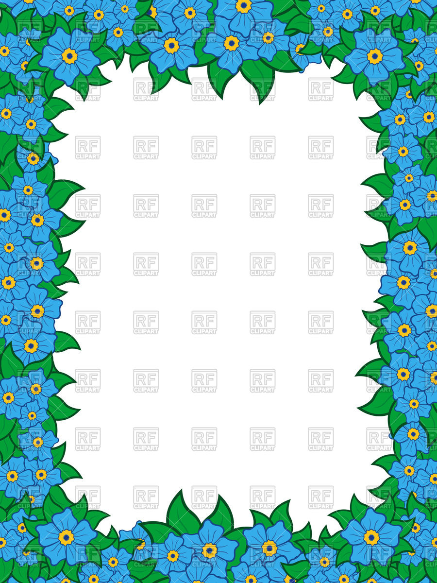 900x1200 Square Frame With Blue Flowers Forget Me Not Vector Image