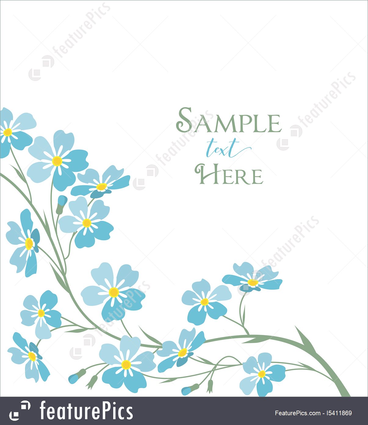 1206x1392 Vector Blue Forget Me Not Flowers