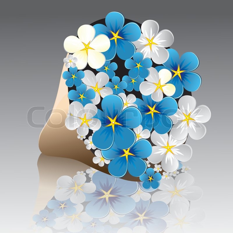 800x800 Flower Forget Me Not In Package On Stock Vector Colourbox