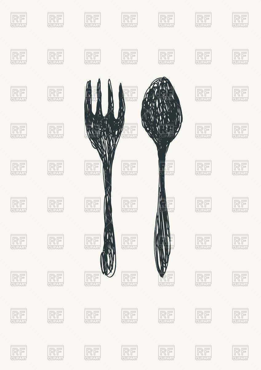 848x1200 Fork And Spoon In Sketch Style Vector Image Of Signs, Symbols