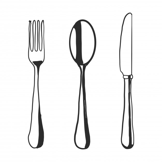 626x626 Doodle Fork Spoon Knife Vector Free Download