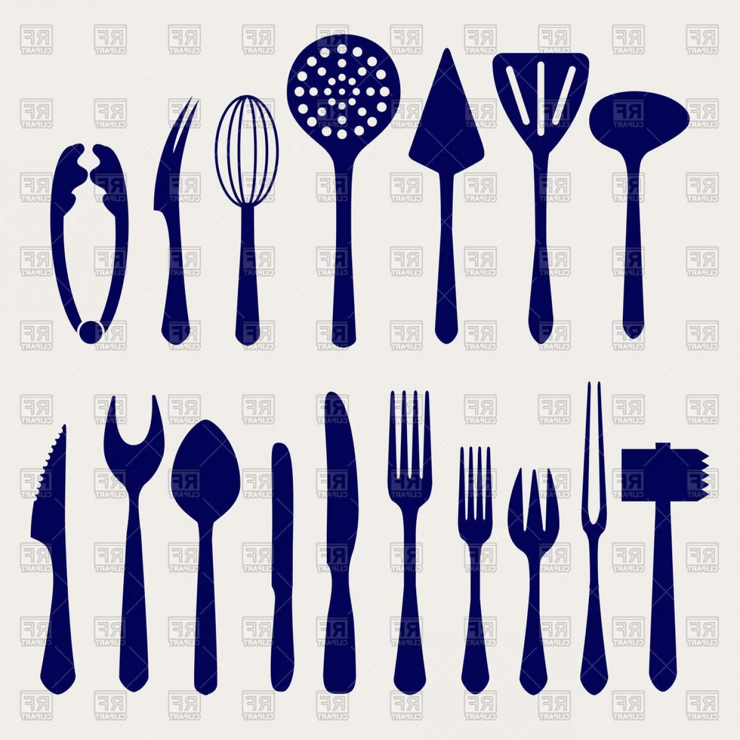 1440x1440 Fork Knife Spoon And Other Cutlery Icons Vector Clipart Newwaysys