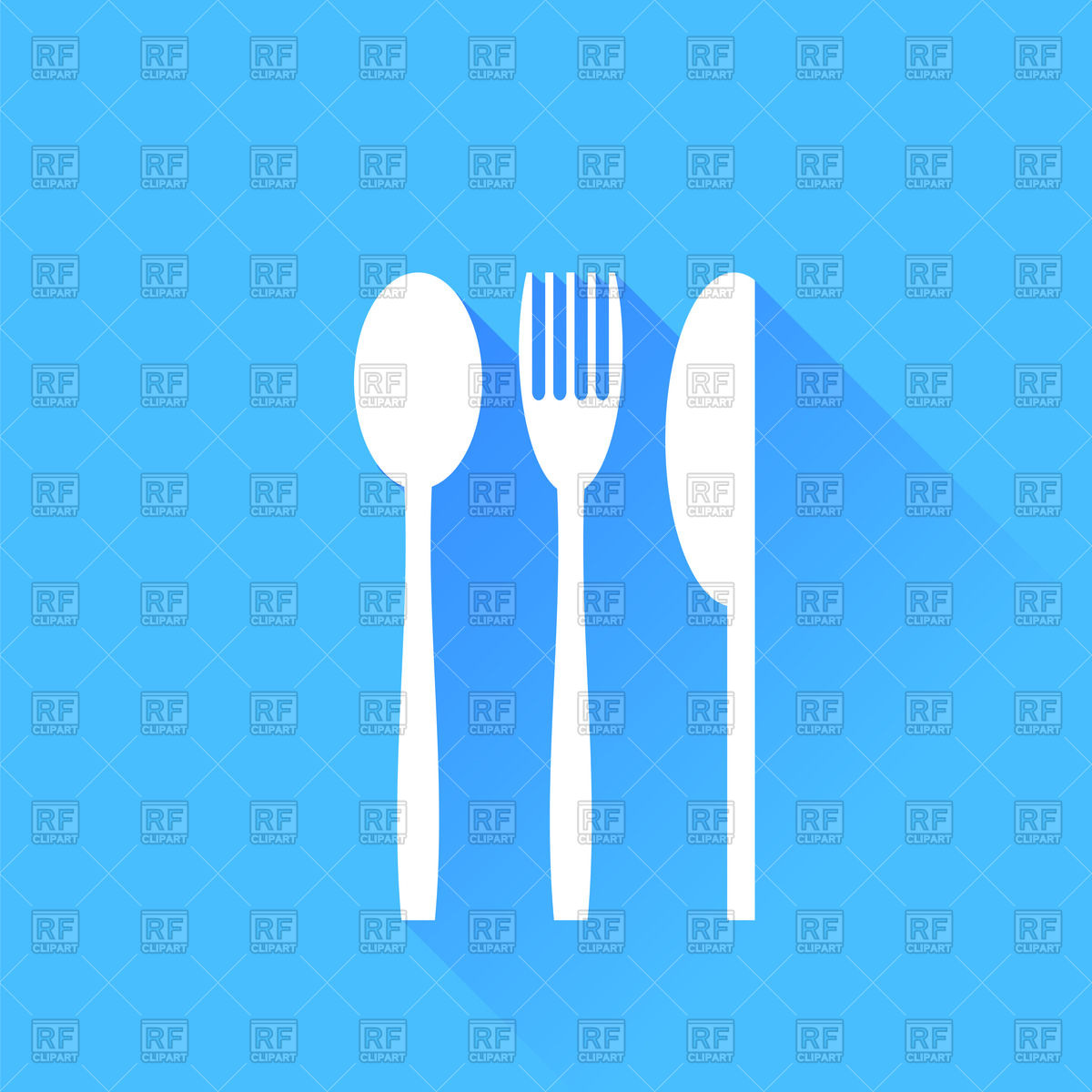 1200x1200 Knife, Fork And Spoon On Blue Background Vector Image Of Food