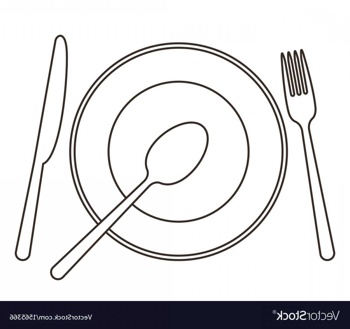 1200x1128 Place Setting With Plate Knife Spoon And Fork Vector Wallkeeper