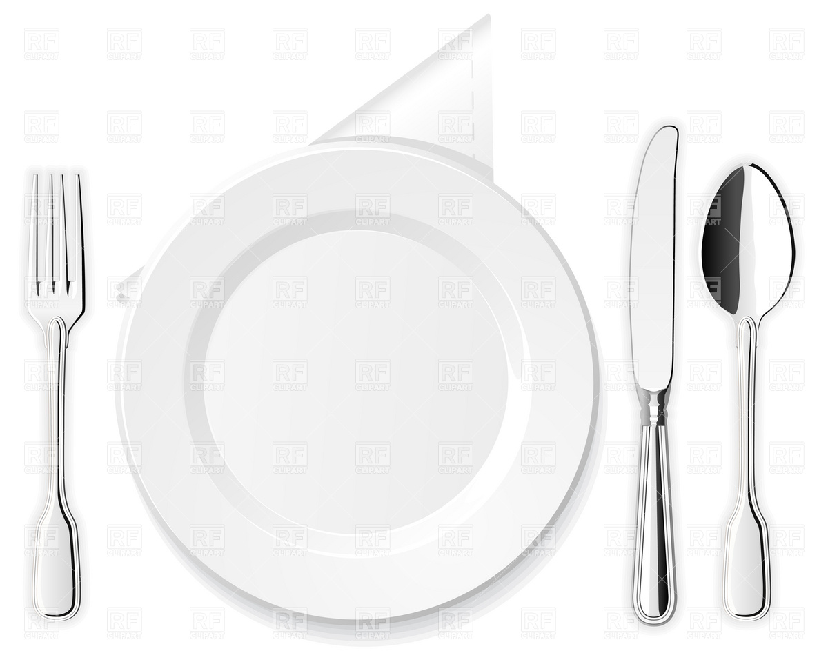 1200x960 Plate, Knife, Spoon And Fork Vector Image Of Food And Beverages