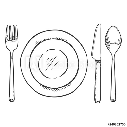 500x500 Vector Sketch Dining Set