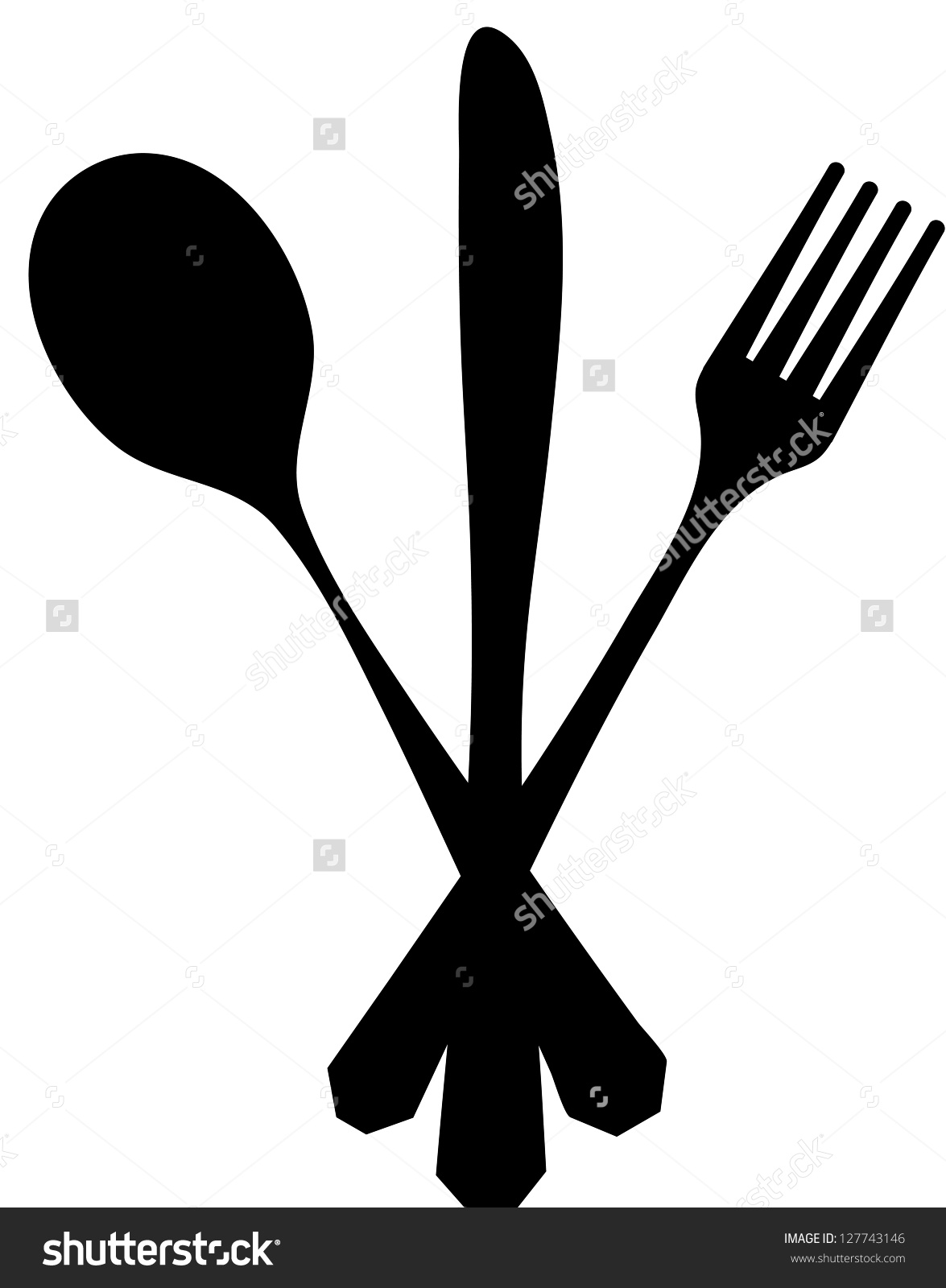 1175x1600 Silhouette Clipart Fork Knife Spoon Free Cliparts Download