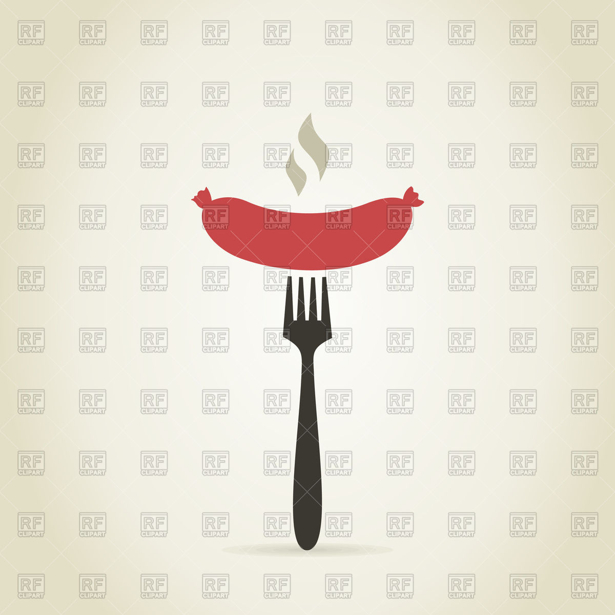 Hot Sausage On A Fork Vector Image Of Food And Beverages 1200x1200 Hot Sausage On A Fork Vector Image Of Food And Beverages