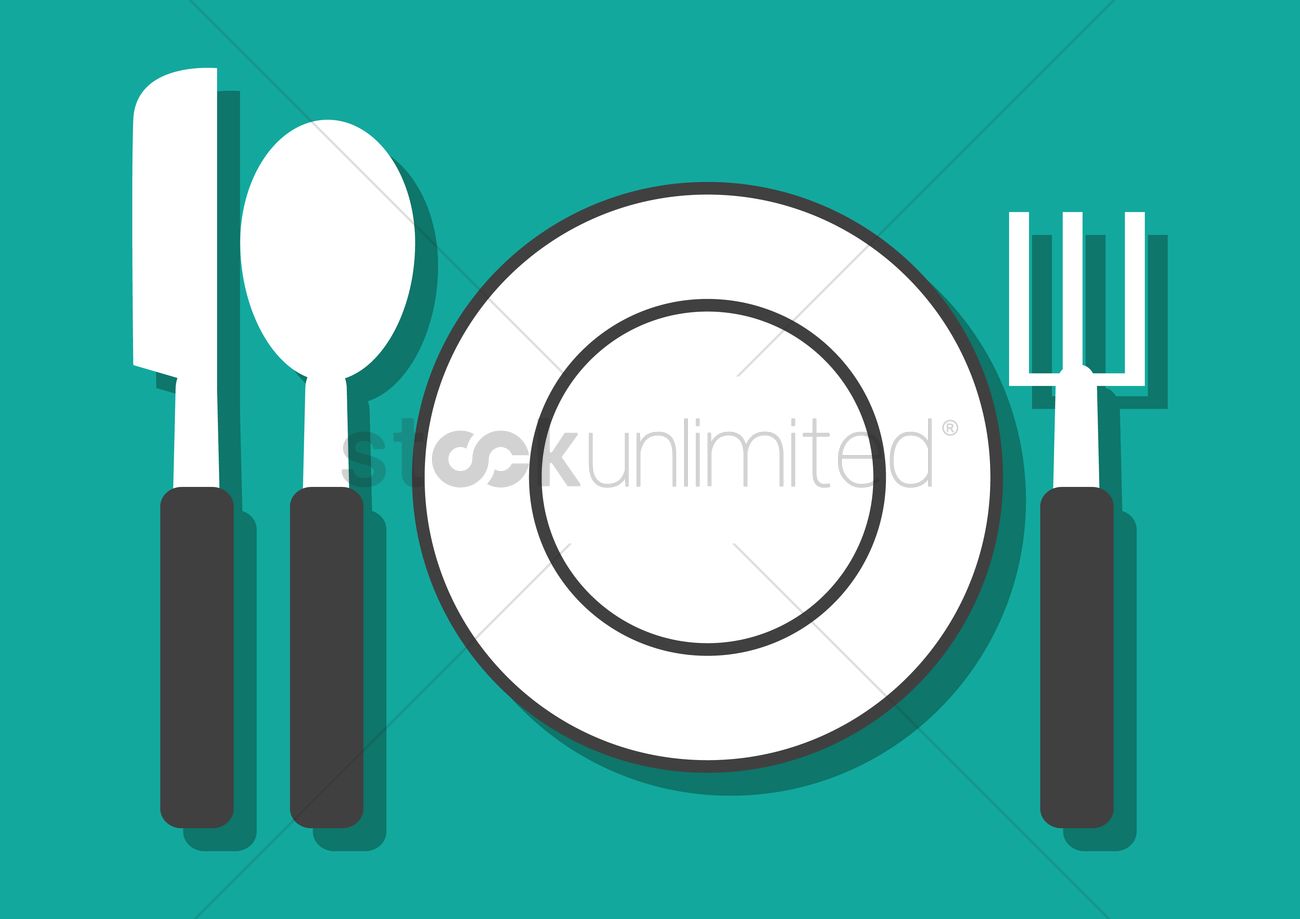 Free Empty Plate With Knife Spoon And Fork Vector Image 1300x919 Free Empty Plate With Knife Spoon And Fork Vector Image