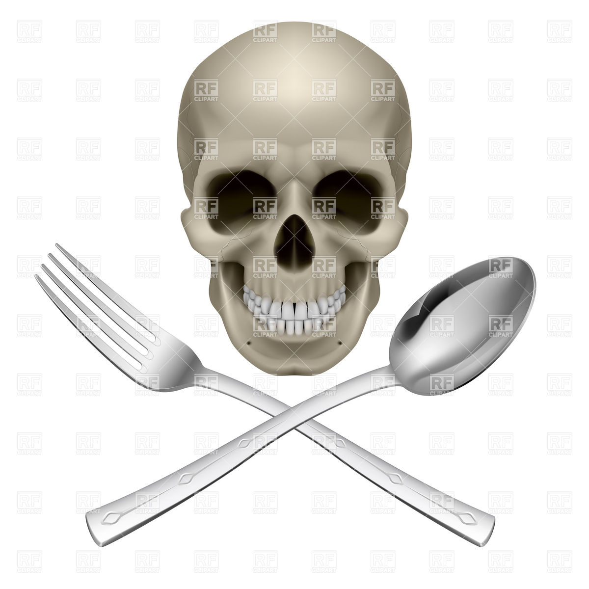Human Skull With A Spoon And Fork Vector Image Of Objects Dvarg 1200x1200 Human Skull With A Spoon And Fork Vector Image Of Objects Dvarg