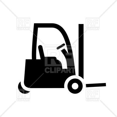 Black Forklift Icon On White Background Vector Image 400x400 Black Forklift Icon On White Background Vector Image