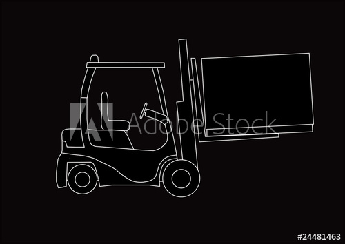 Forklift Silhouette Vector 500x354 Forklift Silhouette Vector