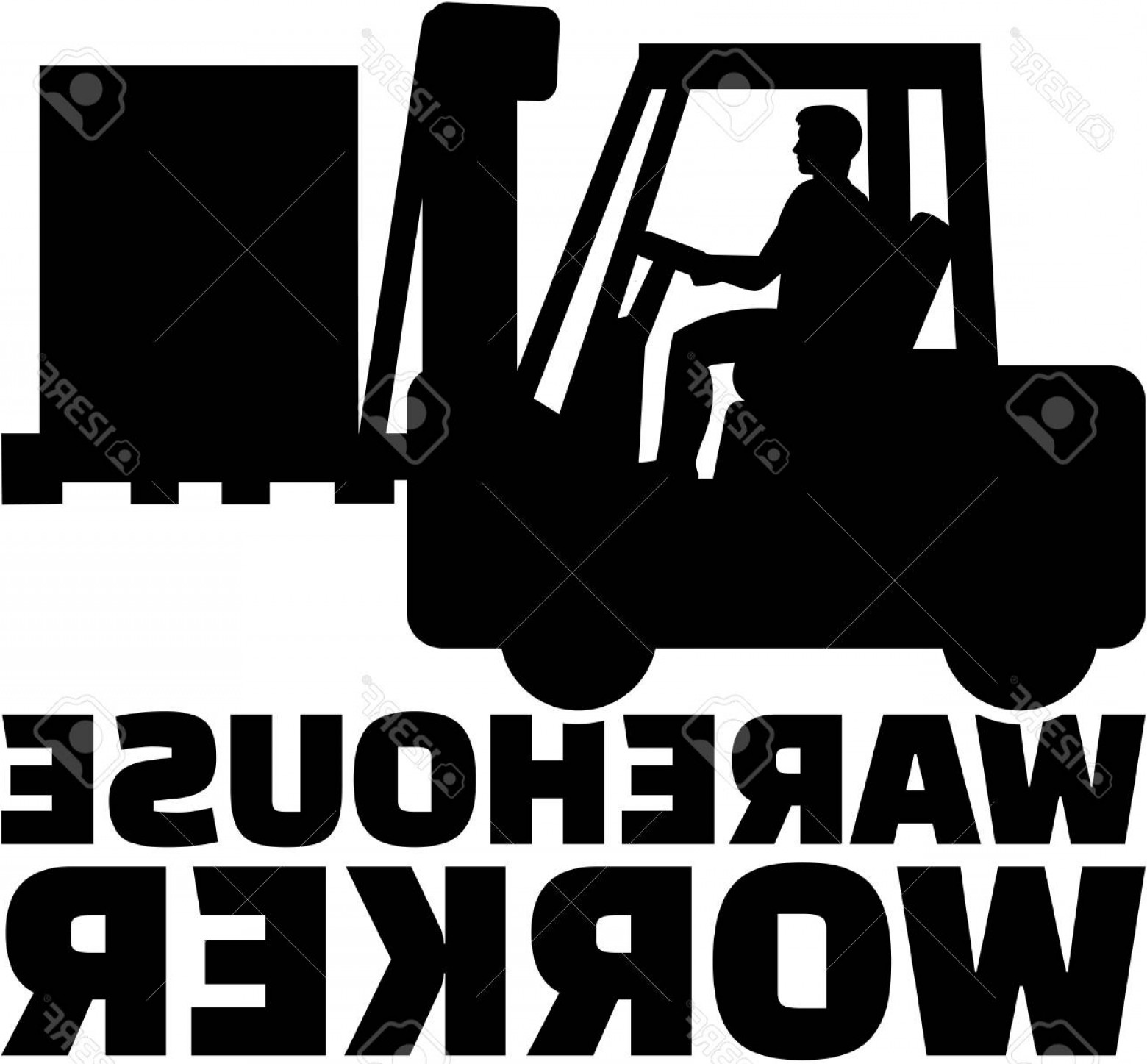 Photostock Vector Warehouse Worker Job Title With Forklift 1560x1447 Photostock Vector Warehouse Worker Job Title With Forklift