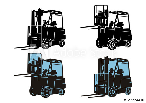 Silhouette Of A Forklift Flat Vector 500x354 Silhouette Of A Forklift Flat Vector