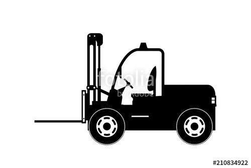Forklift Silhouette Isolated On White Background Stock Image 500x334 Forklift Silhouette Isolated On White Background Stock Image
