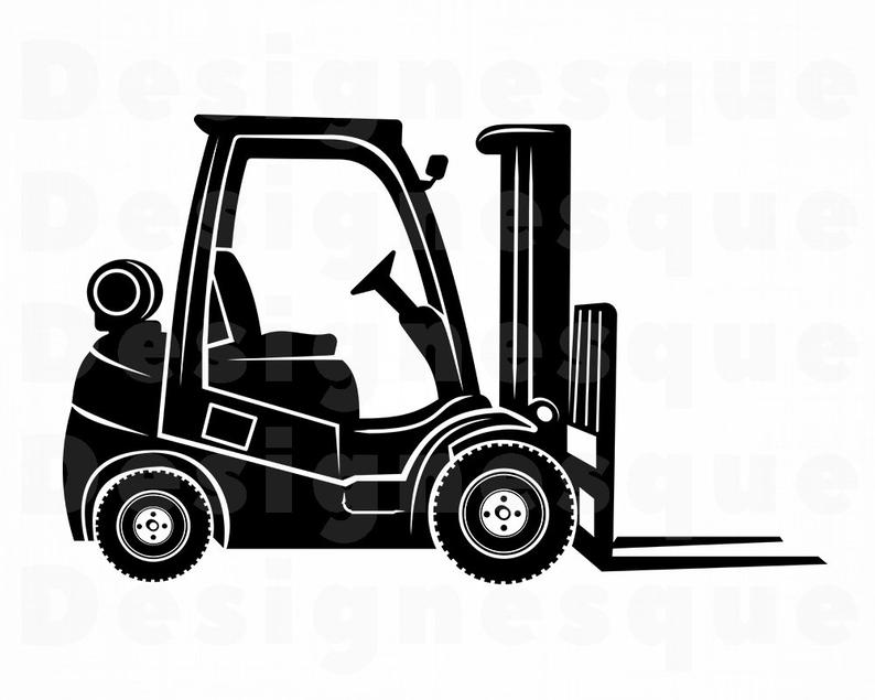 Forklift Silhouette Vector At Collection Of Forklift