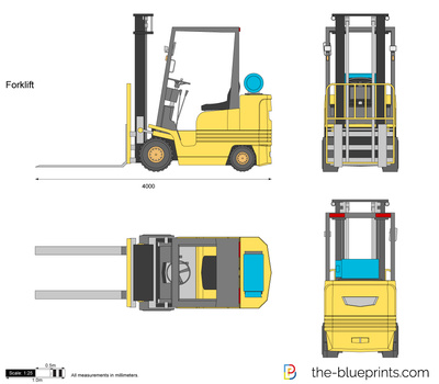 Forklift Vector Drawing 400x350 Forklift Vector Drawing