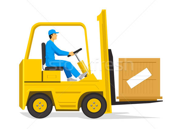 Forklift Vector Illustration 600x424 Forklift Vector Illustration