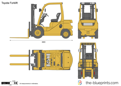 Toyota Forklift Vector Drawing 400x283 Toyota Forklift Vector Drawing