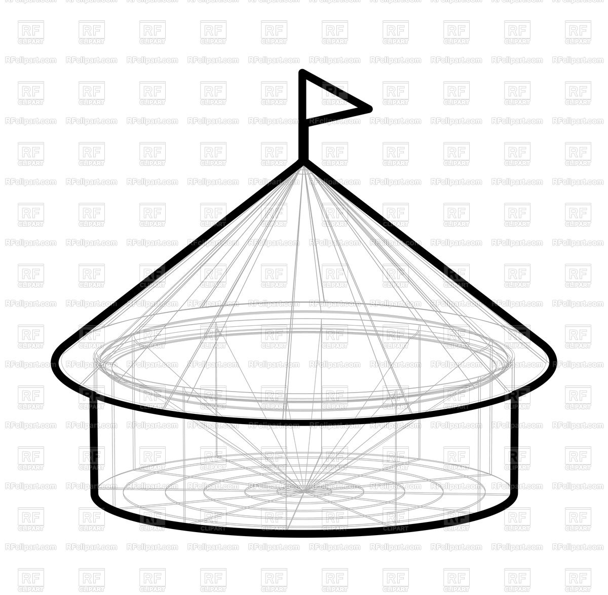 1200x1173 Circus Tent Wireframe Form Icon Vector Image Of Architecture