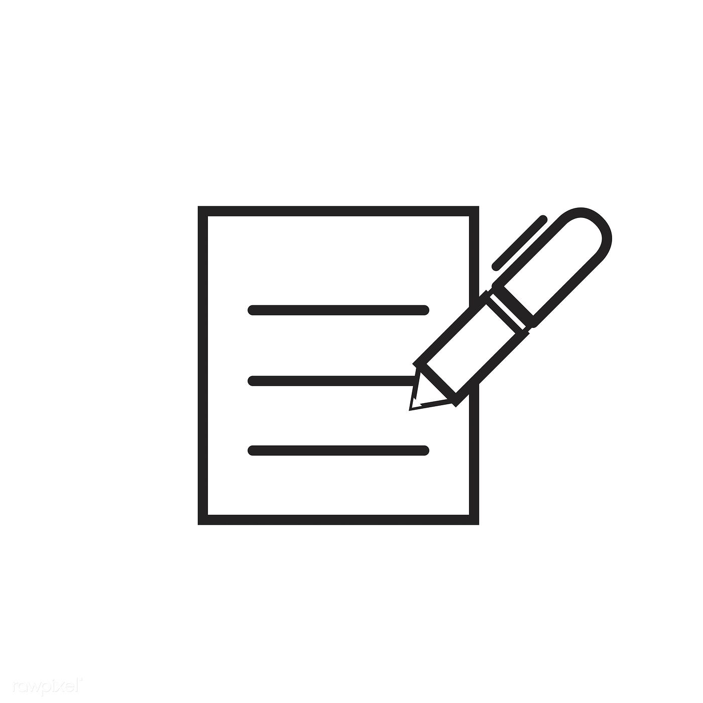 1400x1400 Pen Signing On A Form Icon Vector Free Image