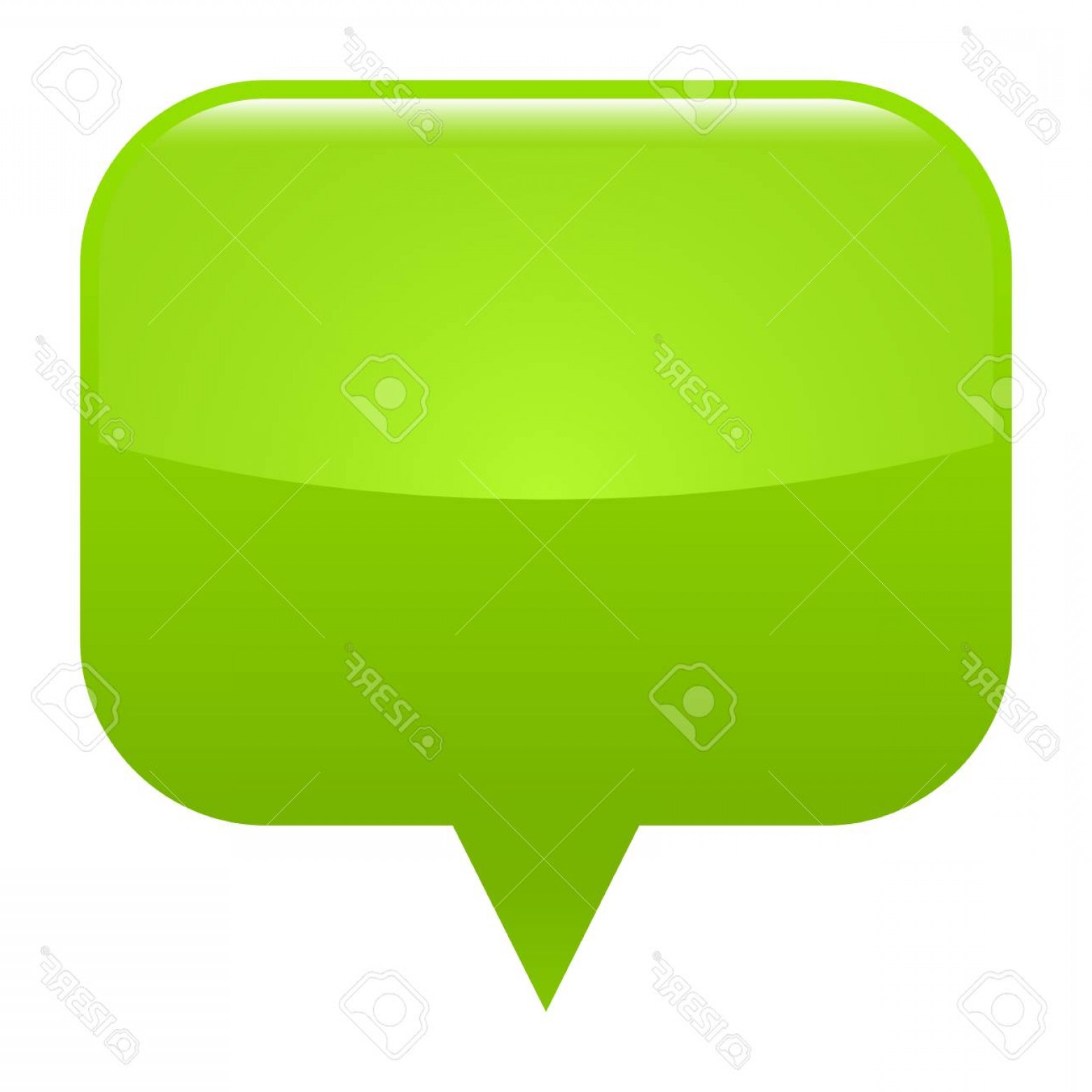 1560x1560 Photostock Vector Green Glossy Speech Bubble Blank Location Icon