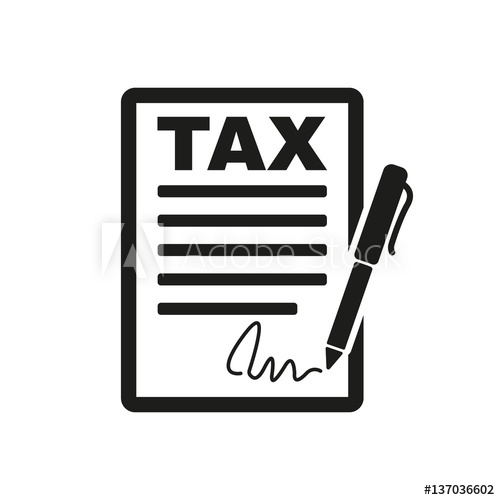 500x500 Tax Form Icon Charge, Contribution Symbol Flat Design Stock