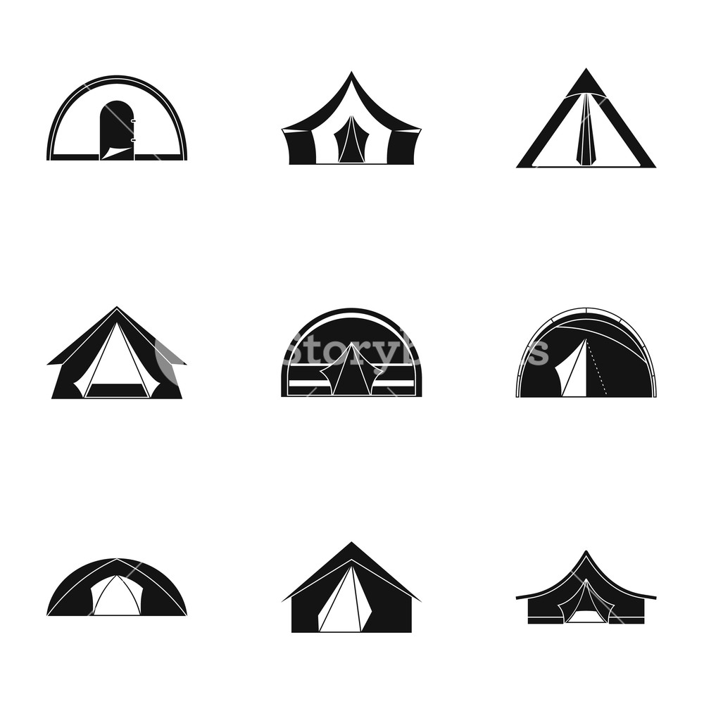 1000x1000 Tourist Tent Form Icon Set Simple Set Of Tourist Tent Form