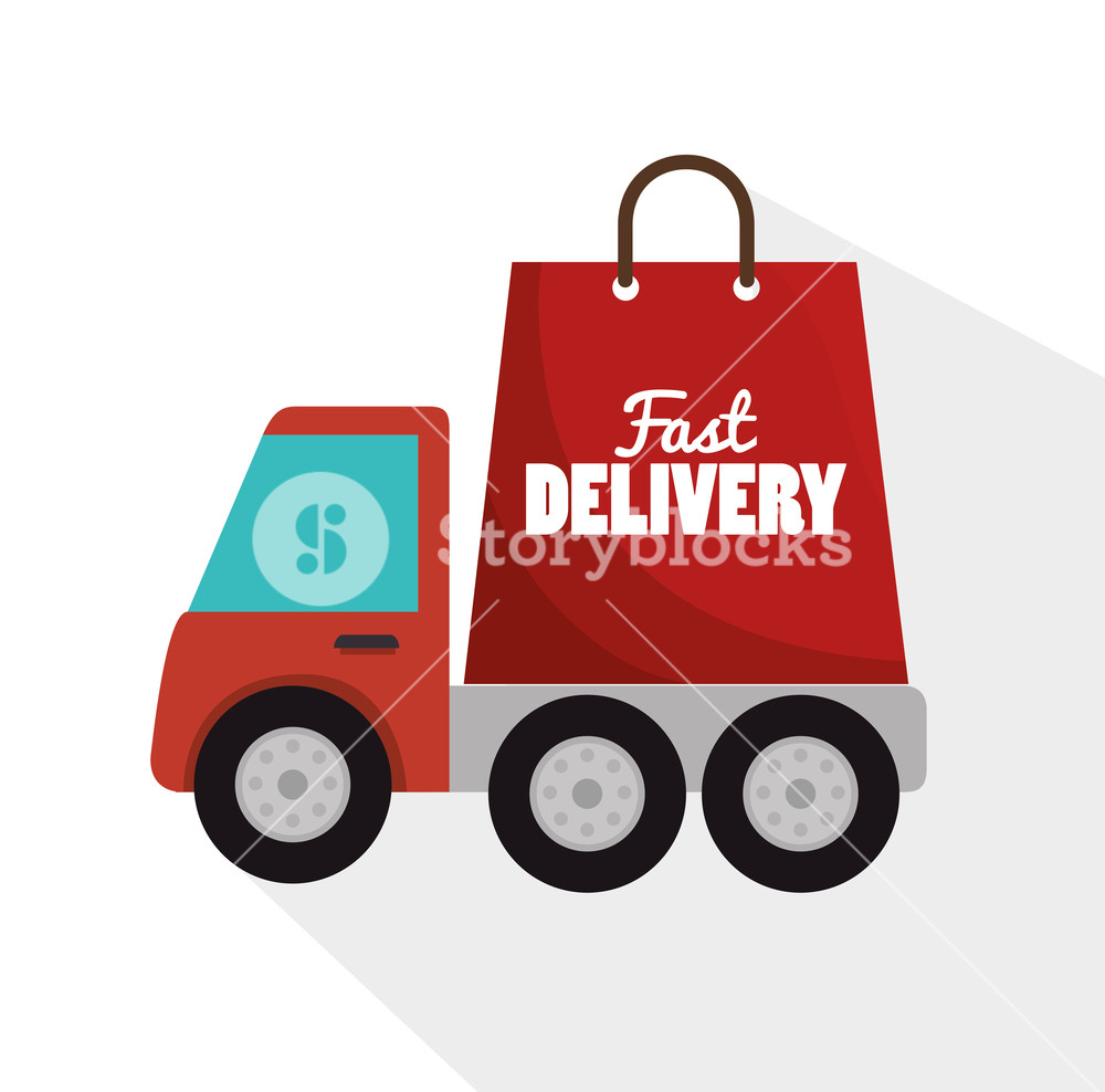 1000x988 Fast Truck Delivery Bag Form Icon Graphic Vector Illustration