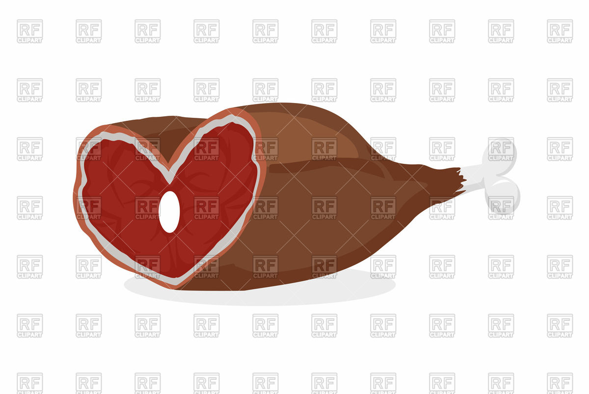 1200x803 Meat On The Bone In Heart Form Vector Image Of Food And Beverages