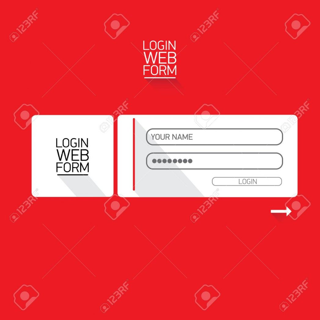 1048x1048 Vector Login Website Template Flat Design Form