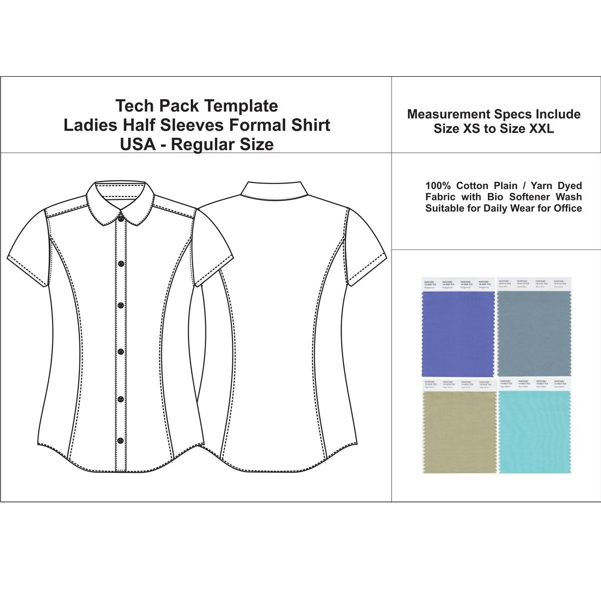 Ladies Half Sleeves Formal Shirt 1200x1200 Ladies Half Sleeves Formal Shirt