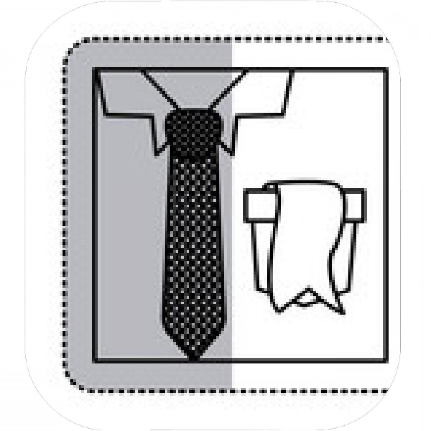 Sticker Silhouette With Close Up Formal Shirt With Dotted Necktie 1440x1440 Sticker Silhouette With Close Up Formal Shirt With Dotted Necktie