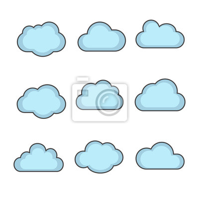 400x400 Formas Vector Nube Establecido, Iconos De La Nube De
