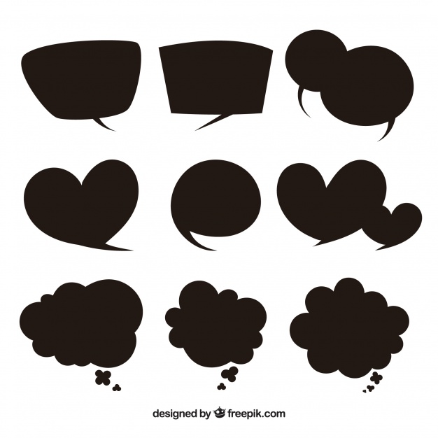 626x626 Collection Of Speech Bubble With Shapes Vector Free Download