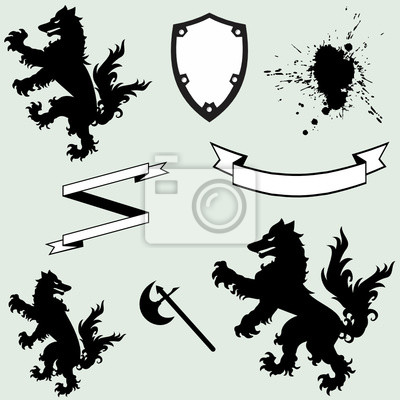400x400 Heraldic Lobo Escudo De Armas Tatuaje Cresta En Formato Vectorial