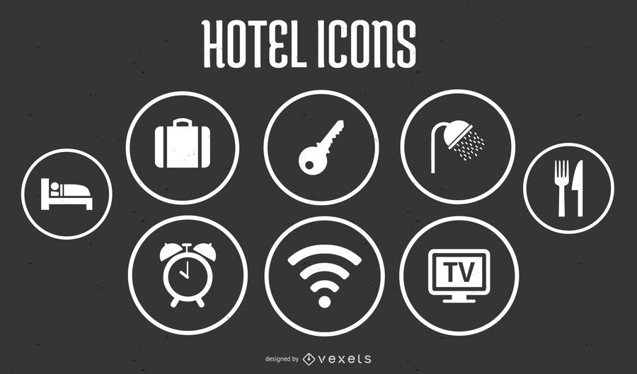 900x529 Iconos De Hotel En Formato Vectorial