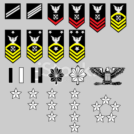 440x440 La Armada Estadounidense Alistado Y Oficial Insignia En