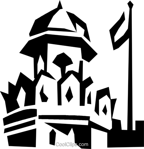 464x480 Red Fort, India Royalty Free Vector Clip Art Illustration