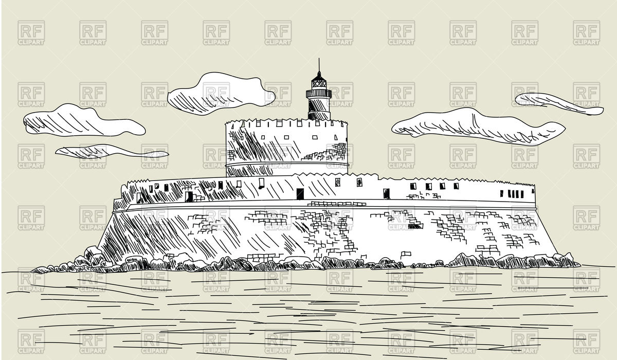 1200x700 Rhodes Ancient Fort Vector Image Of Architecture, Buildings
