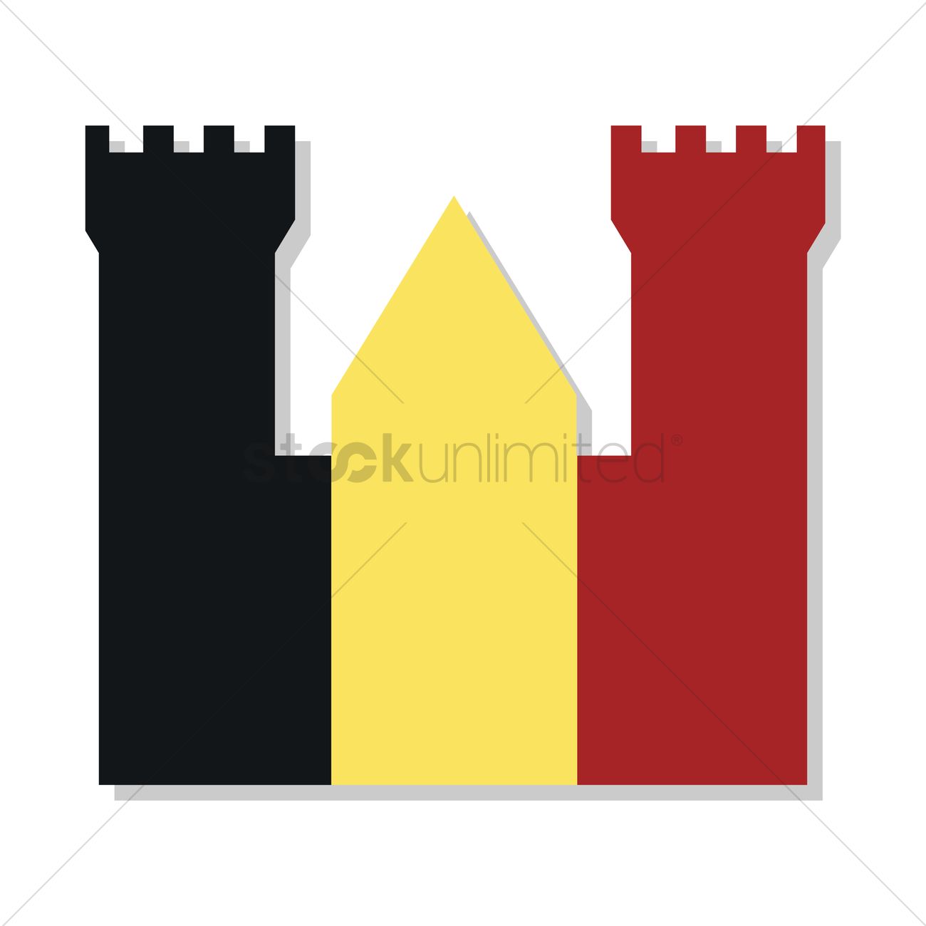 1300x1300 Belgium Flag With Fort Vector Image