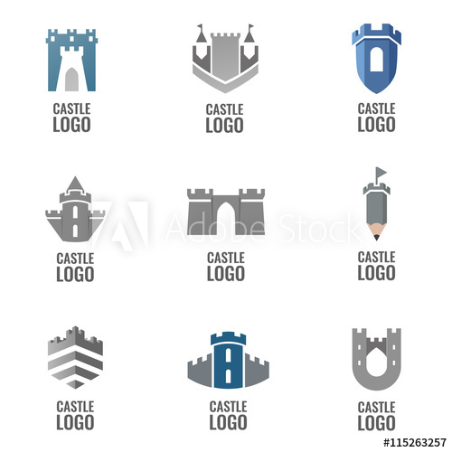 500x500 Set Of Castle, Fortress Vector Logo Logo For Your Business