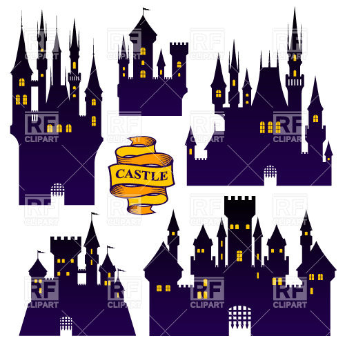 500x500 Silhouettes Of Medieval Castles And Fortress Vector Image